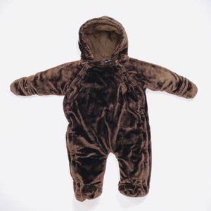 U.S. Polo Assn. Brown Velour Logo Printed One Piece Size 6-9 months